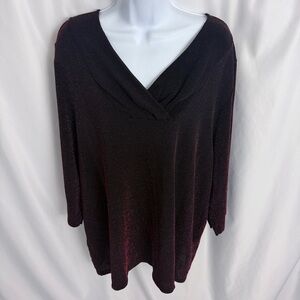 NWT Catherines Red Sparkly Top Size 1X